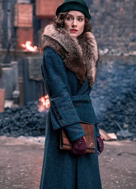 Peaky Blinders S5 Ada Shelby Fur Collar Long Wool Coat