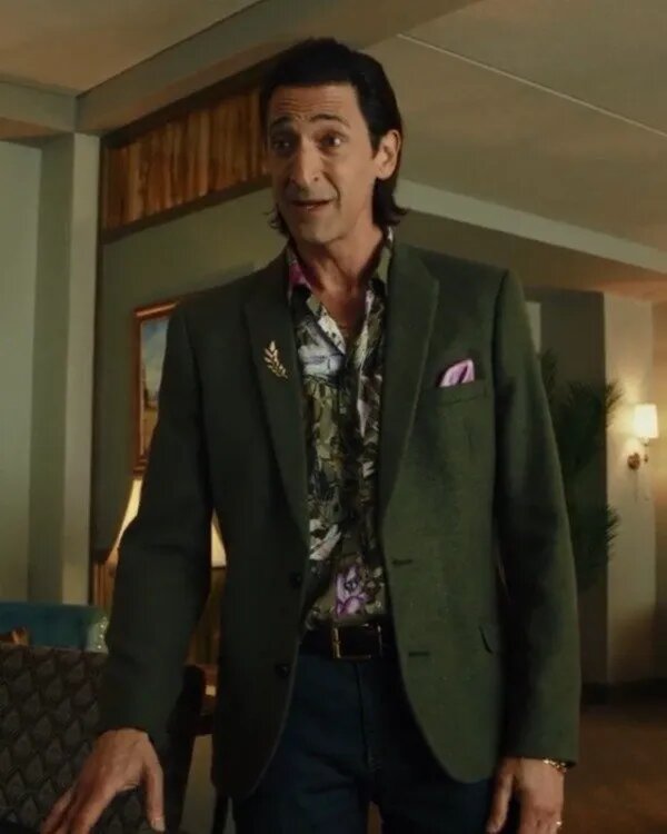 Poker Face 2023 Adrien Brody Green Blazer