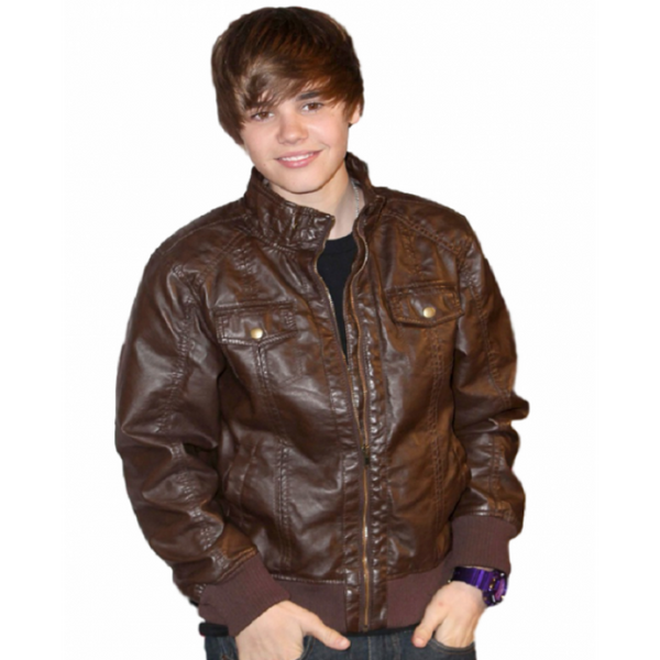 Pop Singer Justin Bieber Brown Jacket