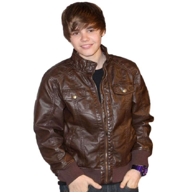 Pop Singer Justin Bieber Brown Jacket