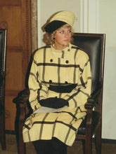 Princess Diana Yellow Long Checked Coat