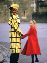 Princess Diana Yellow Long Checked Coat