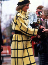 Princess Diana Yellow Long Checked Coat