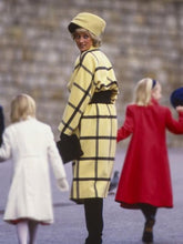 Princess Diana Yellow Long Checked Coat