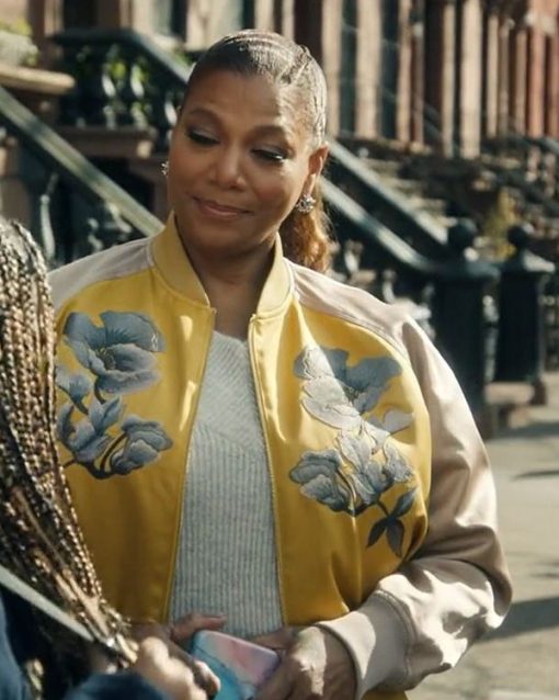 Queen Latifah The Equalizer Yellow Floral Bomber Jacket