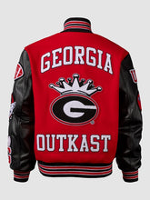 Outkast x UGA x Black  Leather Varsity Jacket