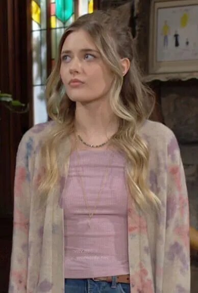 Reylynn Caster The Young and The Restless Tie Dye Long Cardigan