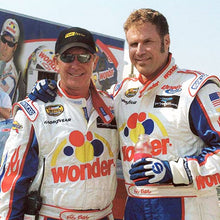 Ricky Bobby Wonder White Racing Leather Jacket