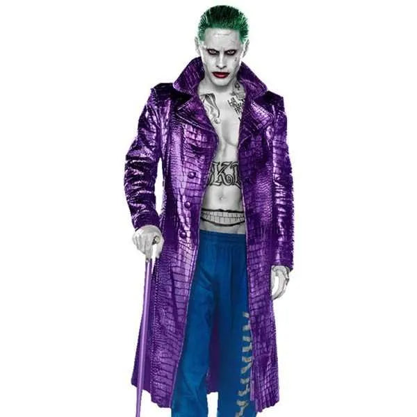 Jared Leto Joker Purple Crocodile Coat