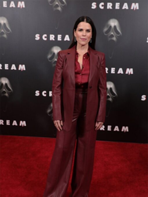 Sidney Prescott Scream Maroon Leather Coat