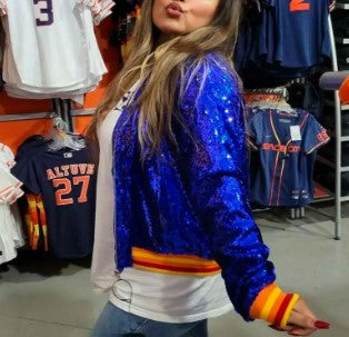 Astros Sequin Bomber Jacket