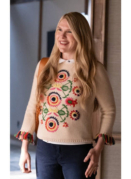Shrinking 2023 Lily Rabe Embroidered Sweater