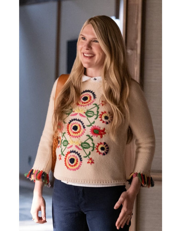 Shrinking 2023 Lily Rabe Embroidered Sweater