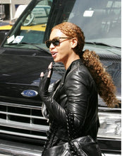 Singer Beyonc?Black Leather Jacket