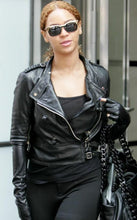 Singer Beyonc?Black Leather Jacket