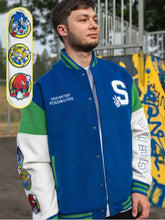 Blue-and-white-Sonic-anniversary-wool-jacket-front-view
