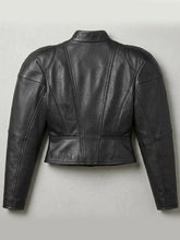 Leather button jacket