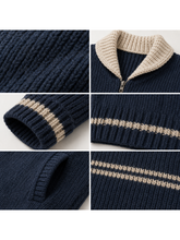 Striped Navy Cardigan Sweater