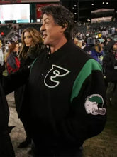 Sylvester Stallone Philadelphia Eagles Black Varsity Jacket