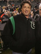 Sylvester Stallone Philadelphia Eagles Black Varsity Jacket