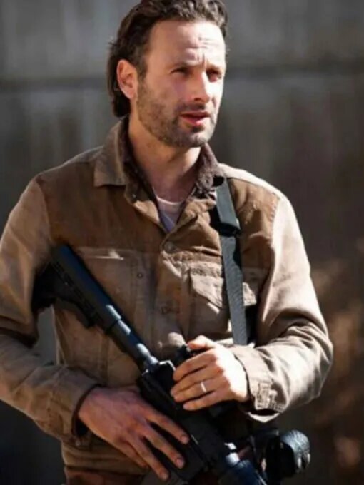 The Walking Dead Rick Grimes Brown Cotton Jacket