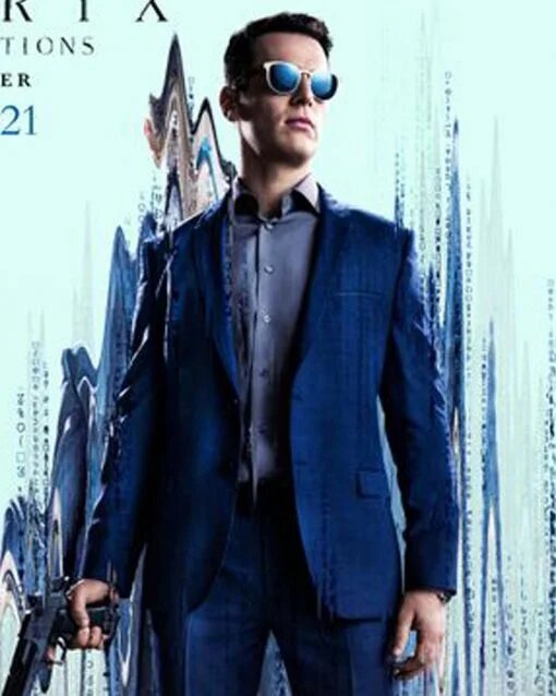 The Matrix 4 Jonathan Groff Blue Blazer