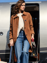 The Gentlemen 2026 Benedetta Porcaroli Brown Suede Leather Coat