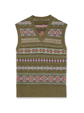 The Gentlemen S2 Theo James Green Fair Isle Sweater Vest Geo Wool Jumper