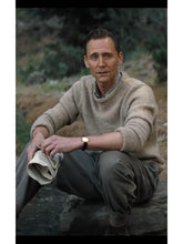 Tom Hiddleston Beige Knitted Sweater