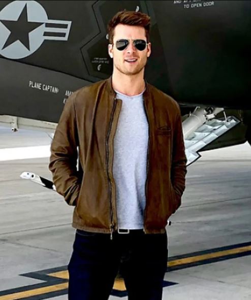 Top Gun  Maverick Glen Powell Brown Jacket