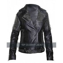 Britney Spears Studded Black Leather Jacket