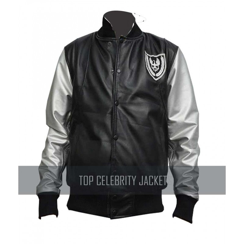 Teddy Bomber Silver Sleeves Jacket