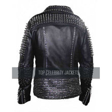 Britney Spears Studded Black Leather Jacket