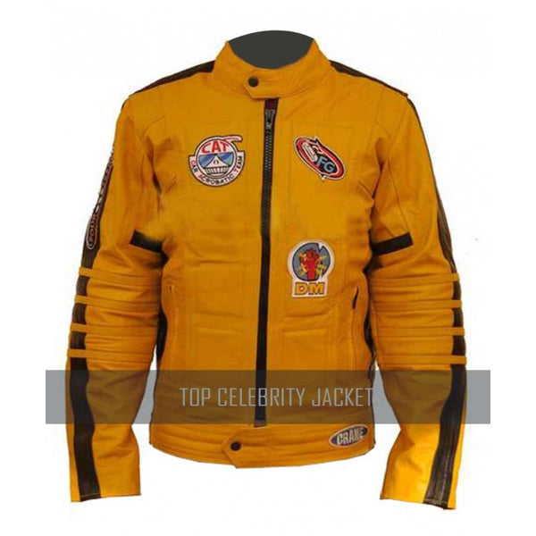 Kill Bill Men's Women's Uma Yellow Bride Motorcycle Biker Unisex Leather Jacket