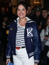 Virginie Ledoyen Blue Varsity Jacket