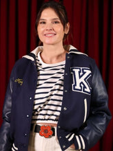 Virginie Ledoyen Blue Varsity Jacket