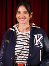 Virginie Ledoyen Blue Varsity Jacket