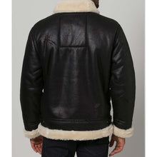 Mens Black Aviator Shearling Jacket