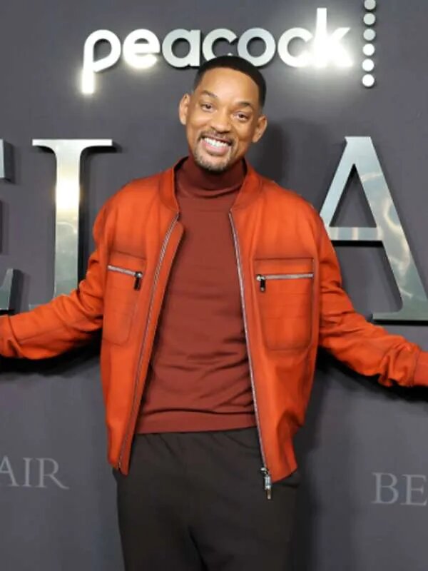 Will Smith Bel-Air Orange Leather Jacket