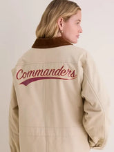 Stone-colored-womens-barn-jacket-with-buttoned-front-closure