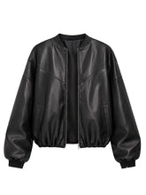Womens Oversized Black Bomber Jacket