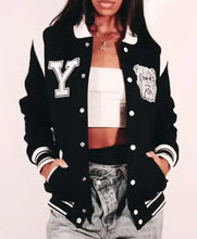 Yale University Varsity Jacket | Black & White Wool Letterman Jacket