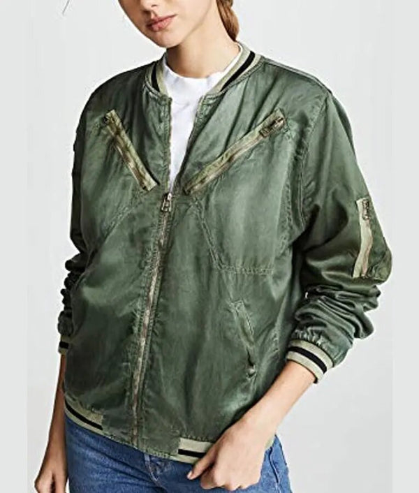 You S02 Love Quinn Green Bomber Jump Jacket