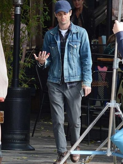 You Penn Badgley Blue Trucker Jacket