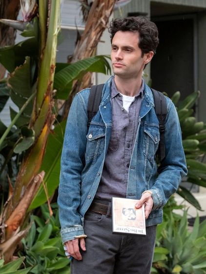 You Penn Badgley Blue Trucker Jacket