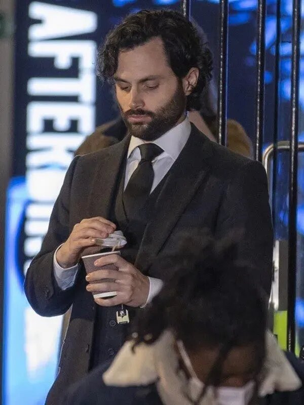 You S04 Penn Badgley Black Suit