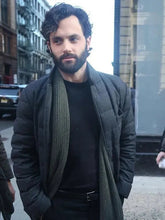 You S04 Penn Badgley Black Puffer Jacket