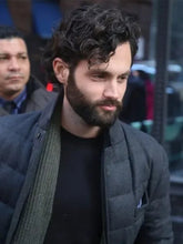 You S04 Penn Badgley Black Puffer Jacket