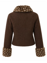Zara Bambi Jacket with Fur Cuffs and Button Closure