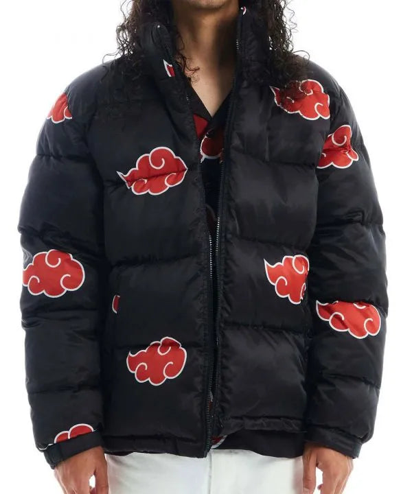 Men’s-Anime-Series-Naruto-Akatsuki-Black-Puffer-Jacket